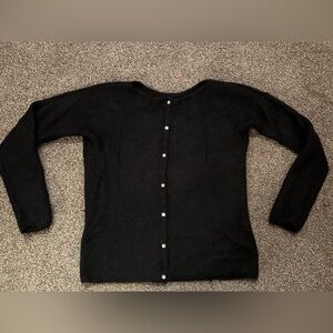 Sezane Gaspard Mohair Cardigan in Black, Size Small